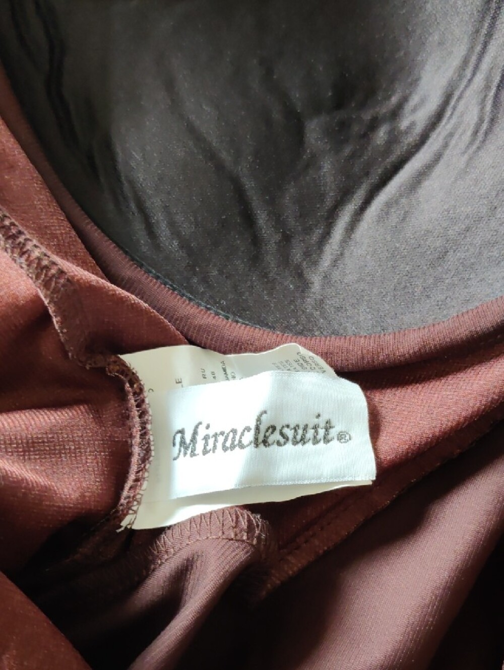 Miraclesuit Burgundy Multi Sculpting One-Piece Swimsuit with Matching Cover-Up - Picture 3 of 5